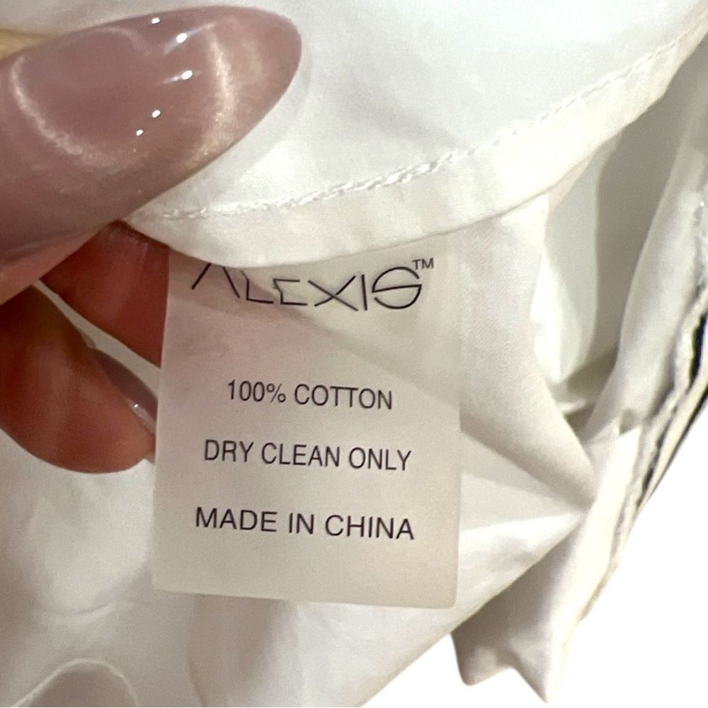 ALEXIS Madelyn White with Black Striped Cotton Top Size M - Picture 5 of 9
